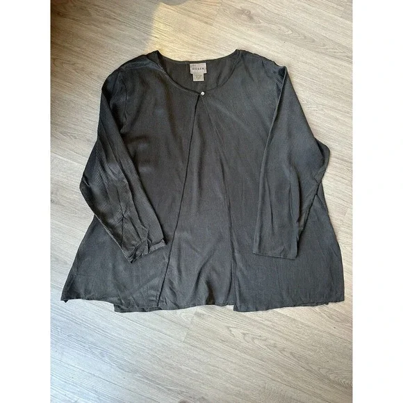 Eileen Fisher Women’s Vintage 100% Silk 3 Piece Set Pants Skirt Top Size L Green - Picture 4 of 11